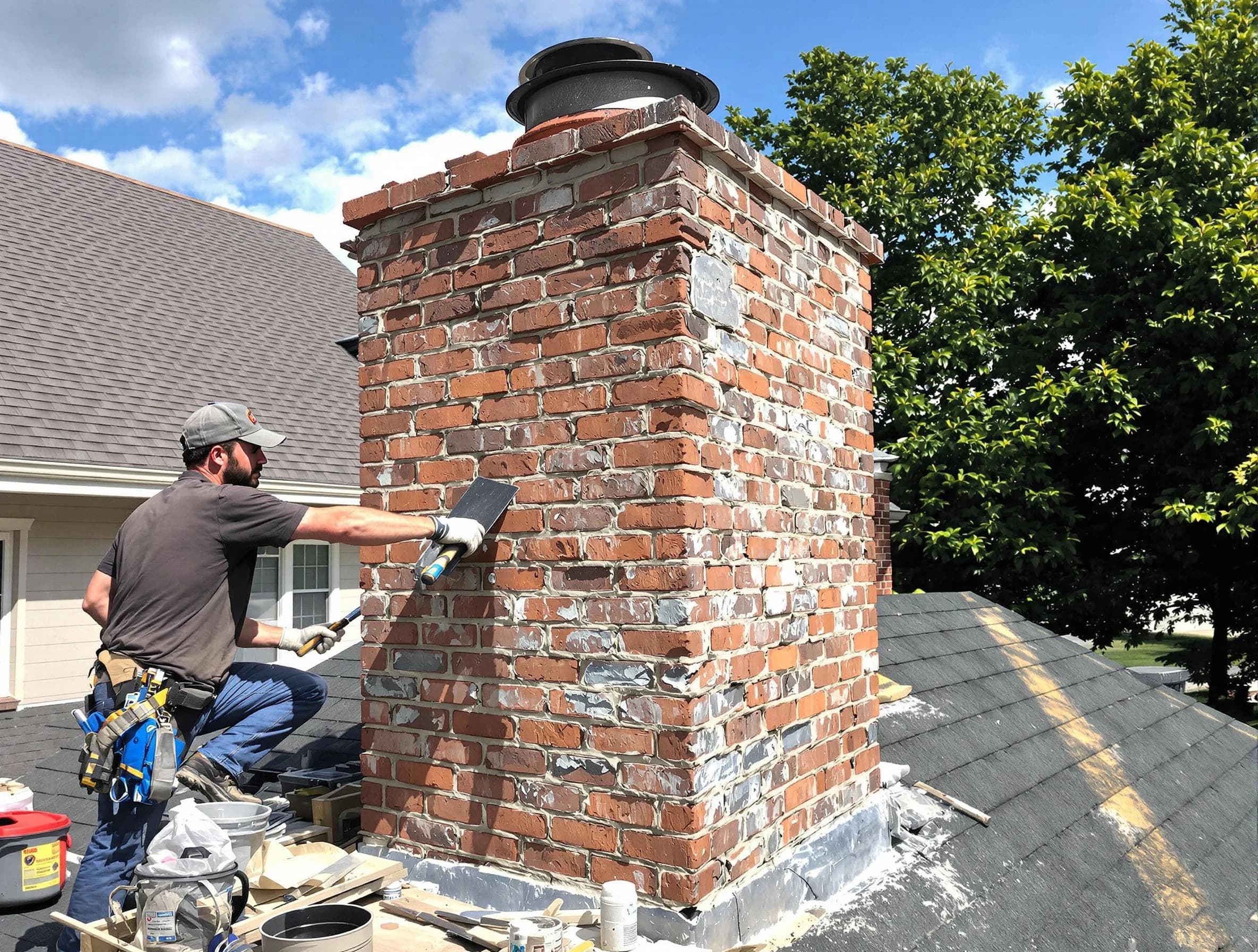 Completed chimney rebuild by Stone Mountain Chimney Sweep in Stone Mountain, GA