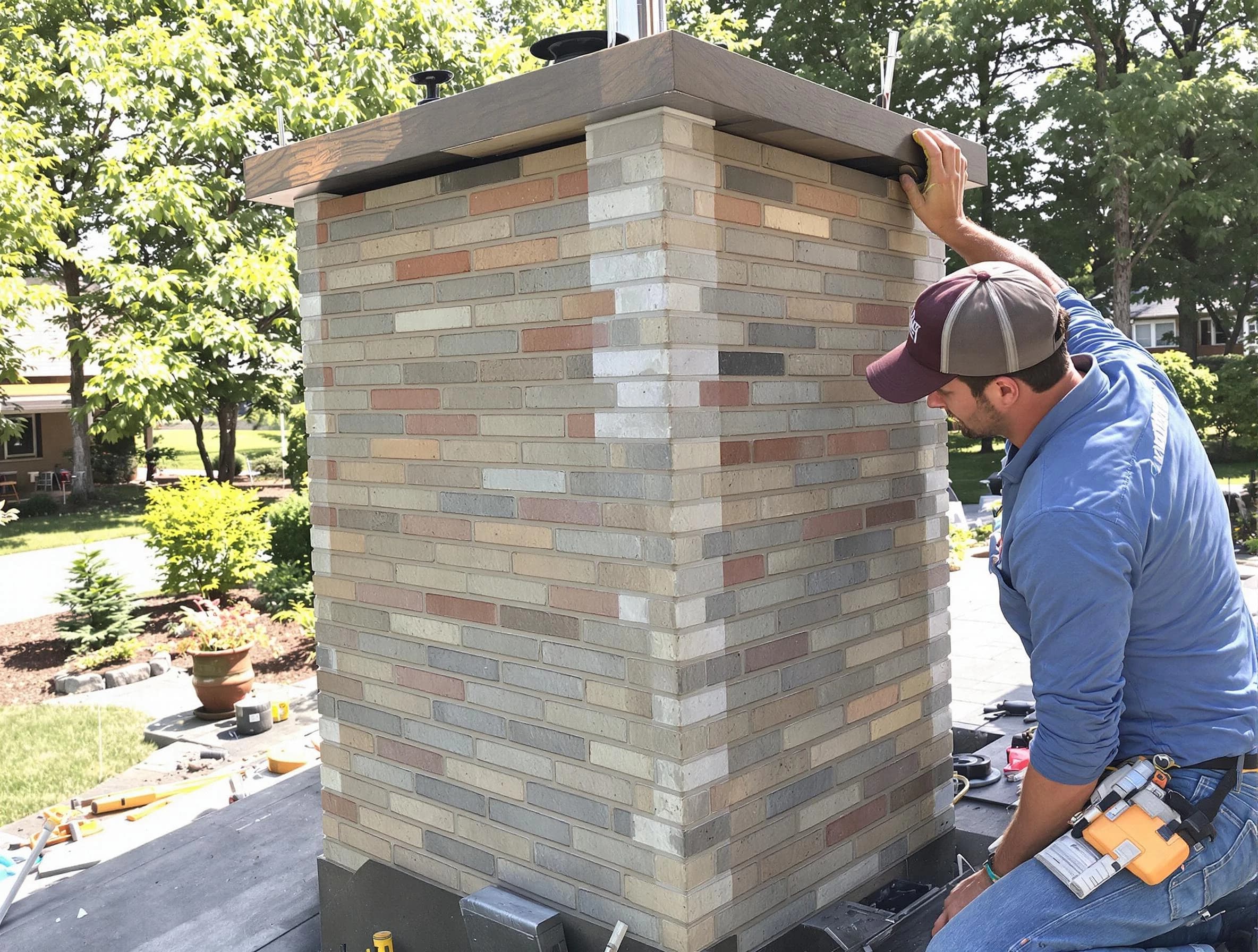 Stone Mountain Chimney Sweep completing a modern chimney remodel in Stone Mountain, GA