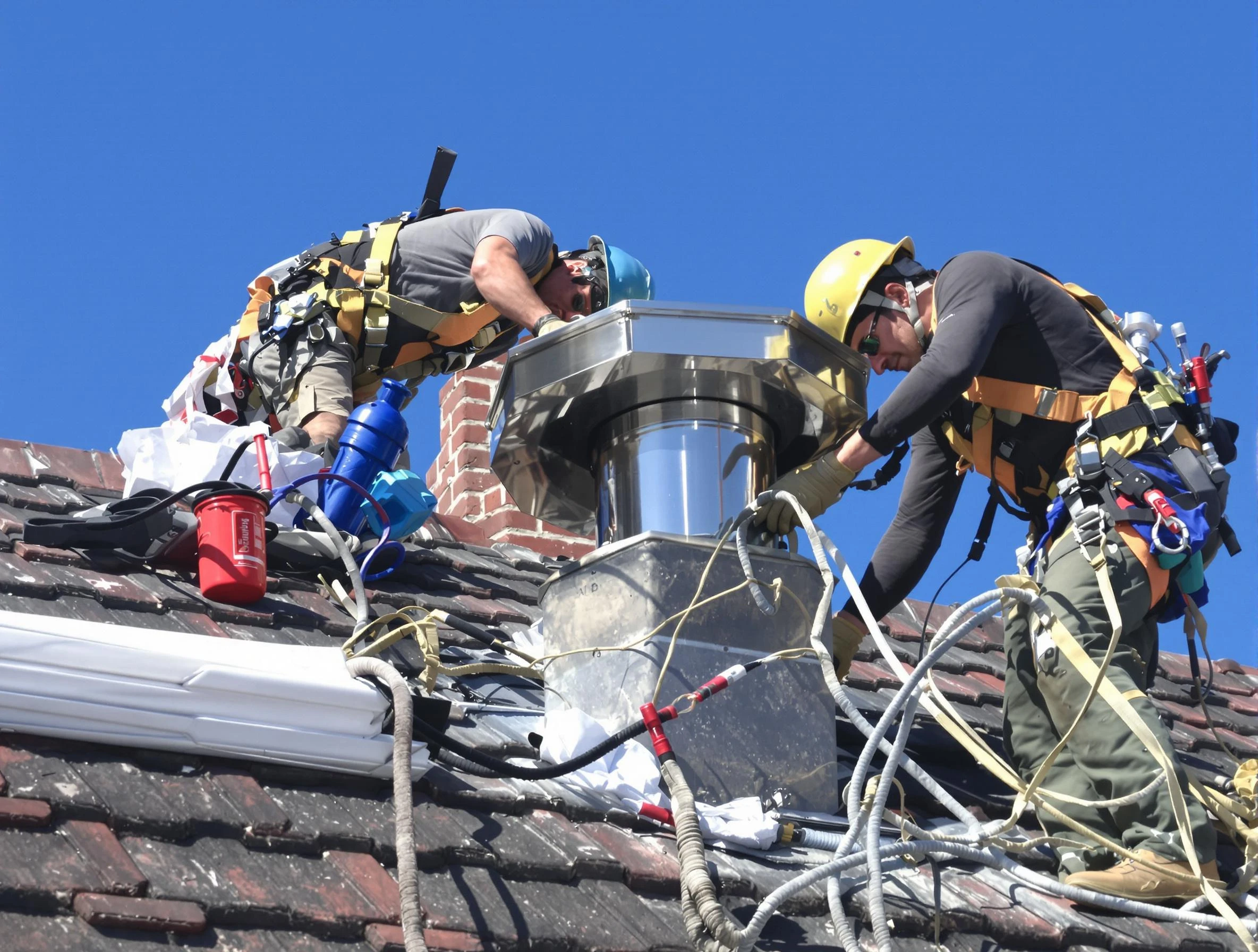 Protective chimney cap installed by Stone Mountain Chimney Sweep in Stone Mountain, GA