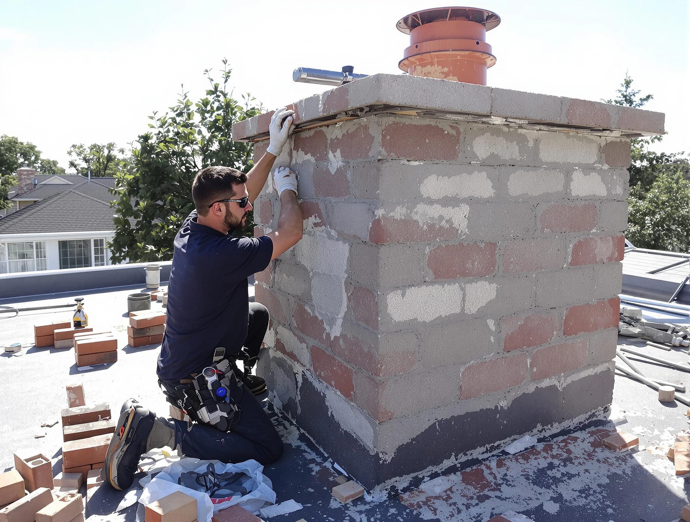 Advanced chimney repair process by Stone Mountain Chimney Sweep in Stone Mountain, GA