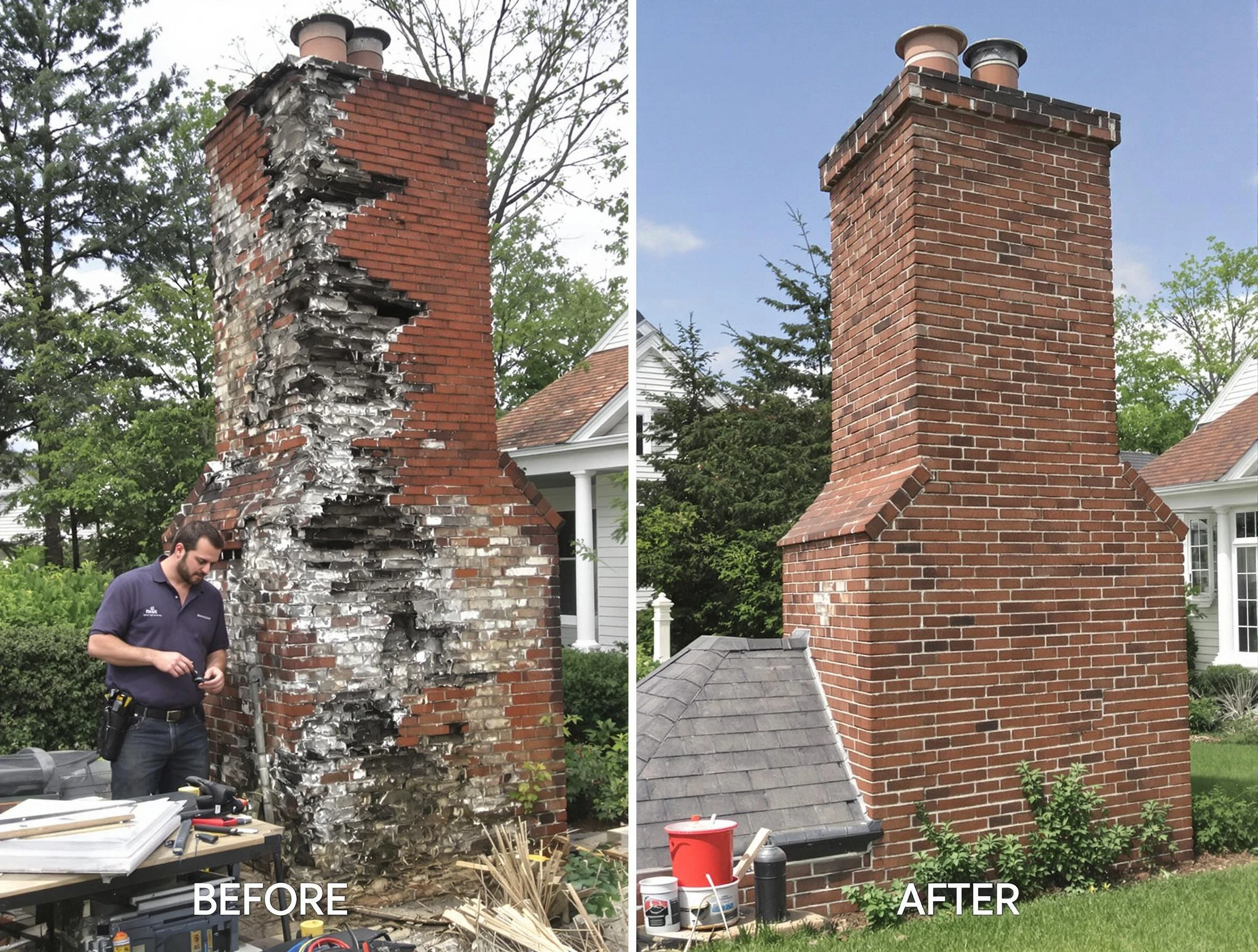 Stone Mountain Chimney Sweep performing a full chimney restoration in Stone Mountain, GA