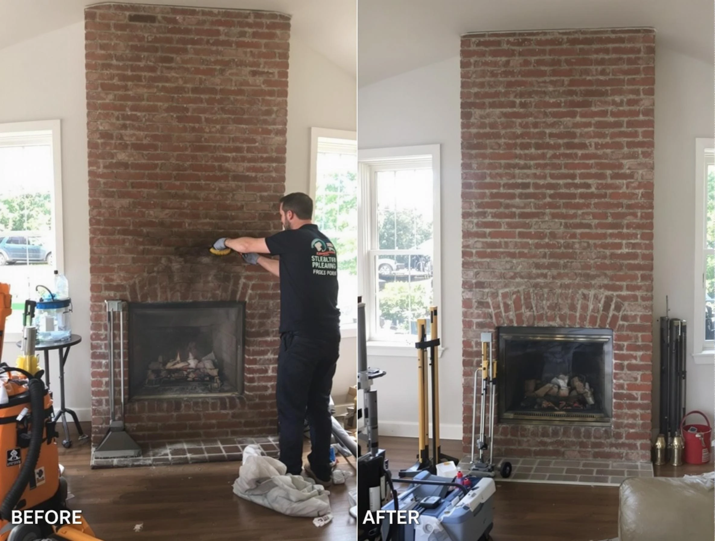 Finished chimney sweeping service by Stone Mountain Chimney Sweep in Stone Mountain, GA