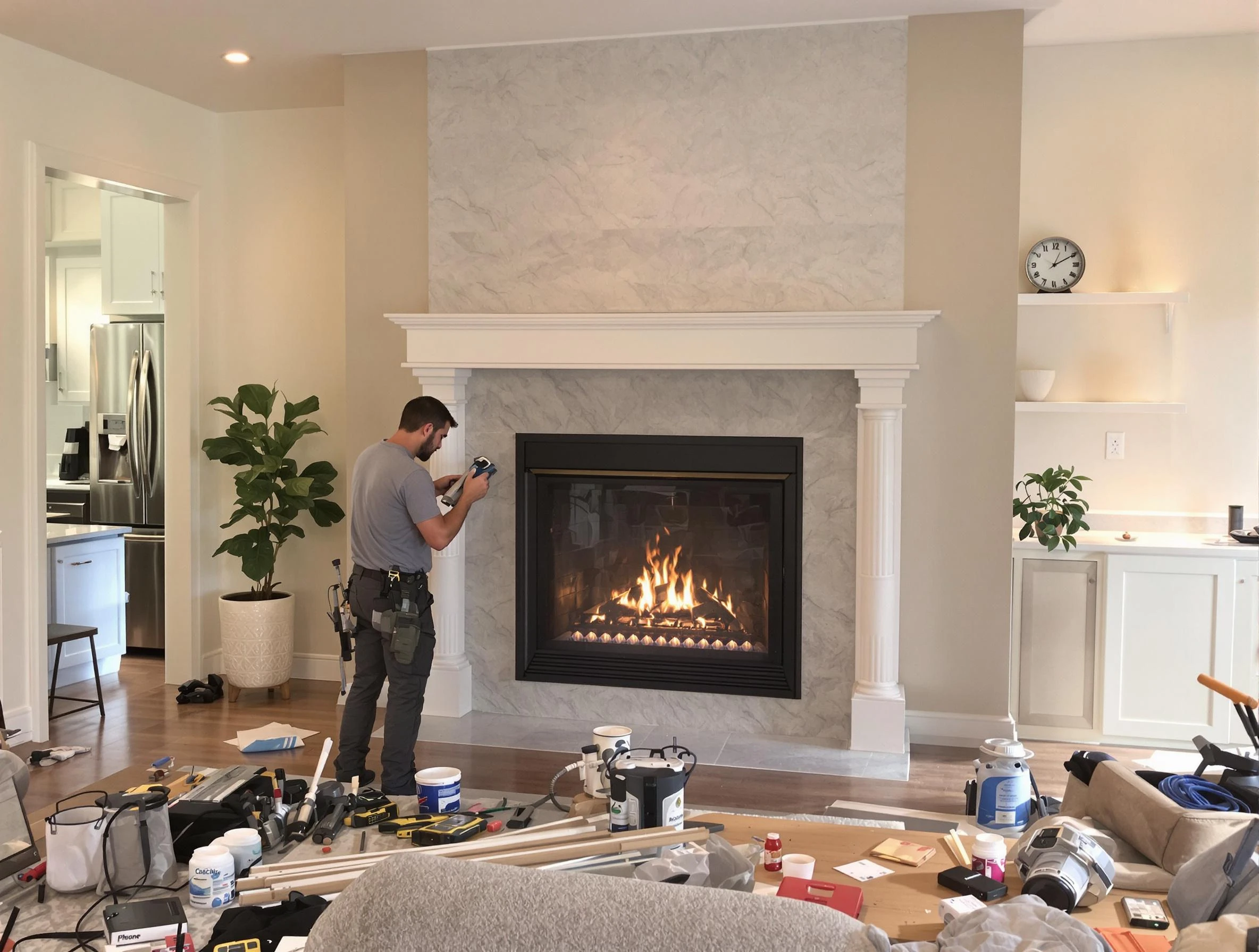 Newly installed fireplace by Stone Mountain Chimney Sweep in Stone Mountain, GA